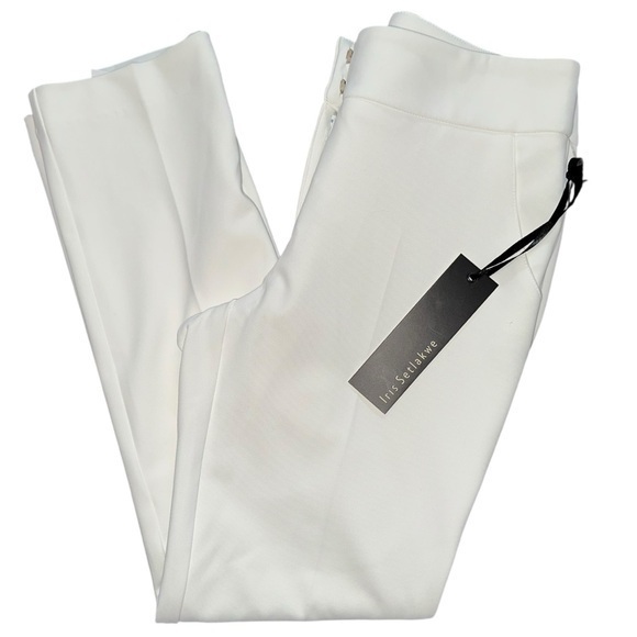 ivory cigarette trousers Iris Setlakwe NWT Women's Size 2 Ivory White Cropped Cigarette Trousers  Pants